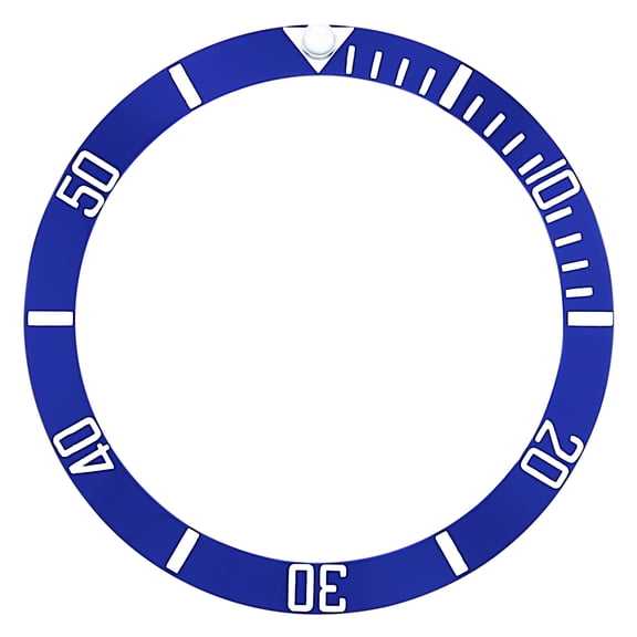 BEZEL INSERT CERAMIC FOR ROLEX SUBMARINER BLUE ENGRAVED # SILVER 16610 SAPPHIRE
