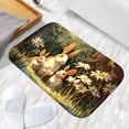 thumbnail image 4 of 1pc Three Rabbits in a Garden Absorbent Non-Slip Bathroom Thickened Flannel Rug Decor,Soft,Quick Drying,Suitable For Indoor/outdoor Use,Bathrooms,Bedrooms,Kitchens,Terrace,Laundry Rooms,16"x24", 4 of 9