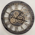 thumbnail image 3 of THE GEARS CLOCK Wall Clock with Real Moving Gears AM-LI_ 24 in Round Carbon-Grey, 3 of 9