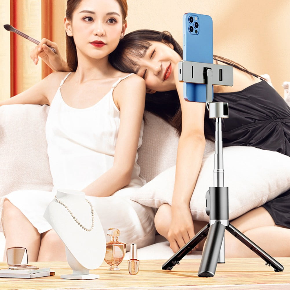 NovaSpark Convenient Floor Selfie Stick with integrated Tripod Telescopic Phone Stand and Holder for Seamless Content Creation