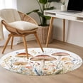 thumbnail image 5 of Spring Botanical Round Area&nbsp;Rug 3.3ft Watercolor Mushroom Farmhouse Leaf Wildflower Non-Slip&nbsp;Washable Circle Rugs Soft Felt Indoor Floor Mat for Bedroom Kitchen Living Room Bathroom, 5 of 9