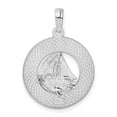 thumbnail image 3 of Finest Gold Sterling Silver Textured Turks & Caicos with Sailboat Pendant, 3 of 4