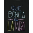 thumbnail image 5 of Ma Croix Womens Graphic Print "Que Bonita Es La Vida" Life Is Beautiful T Shirt, 5 of 6