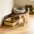 thumbnail image 5 of HWRETIE Semi Enclosed Cat Litter Box with Top Entry Lid High Sides Odor Control Covered Cat Toilet with Scoop Filter Splash Resistant Litter Tray for Indoor Cats, 5 of 6