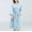 Sky Blue, variant on VONCOS Womens Robe- Silk Satin Long Sleeve Bathrobe Gowns Sleepwear Sky Blue Size M