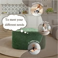 thumbnail image 3 of DREAMSIDEA Large Stuffed Pouf Ottoman, Linen Poufs Foot Stool with Foam Chunk Filling, 44 X 32 Floor Poufs Footrest for Living Room, Green, 3 of 5