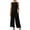 Black, variant on WMTBSRSW Women's Summer 2 Piece Outfits Sleeveless Crop Top Capri Wide Leg Pants Lightweight Linen Tracksuit Lounge Beach Travel Sets