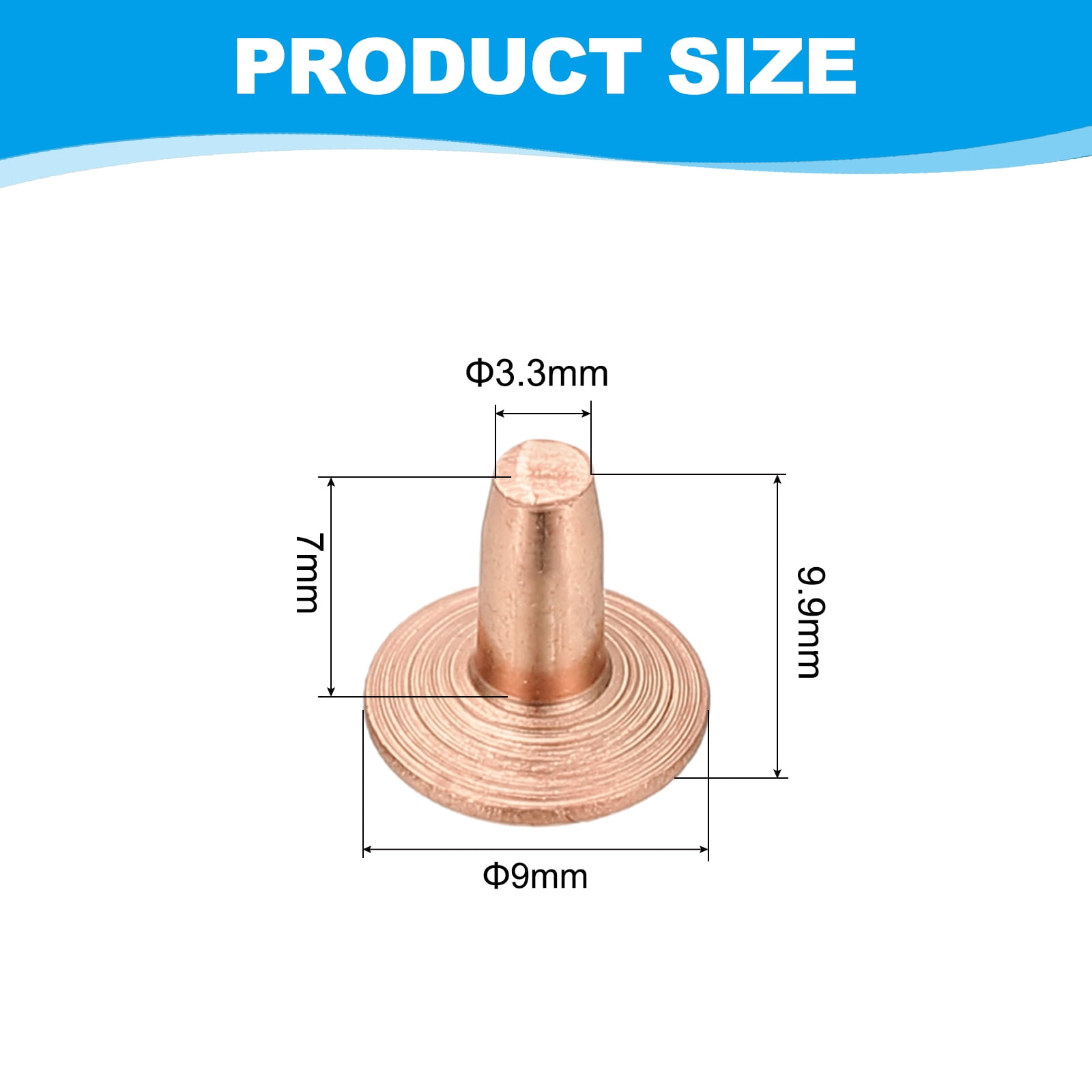 9x3.3x7mm Studs for Clothing, 100 Sets Spikes for Clothes Studs and Spikes Leather Rivets Burrs Copper Fastener Metal Screw Posts for Leather Jacket Crafting Crafts Fabric