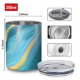 thumbnail image 4 of 12oz Coffee Tumblers Blue and Gold Marble Shimmer Streaks Pattern Stainless Steel Vacuum Insulated Travel Tumbler Coffee Cups Mug with Lid and Straw with Cleaning Brush for Cold & Hot Drinks, 4 of 5