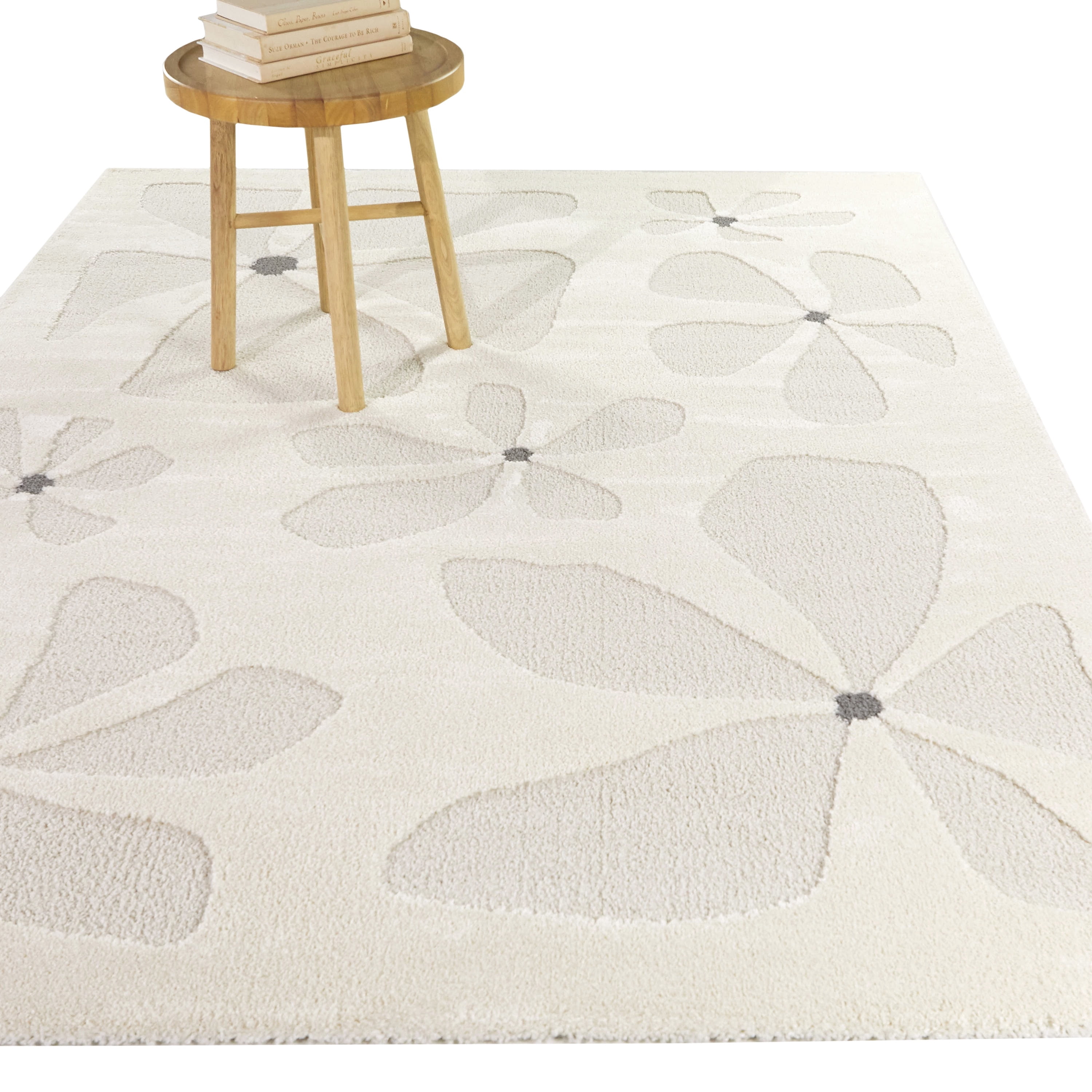 Balta Gabriel Contempary Floral Print Area Rug 7'10" x 10' - Cream