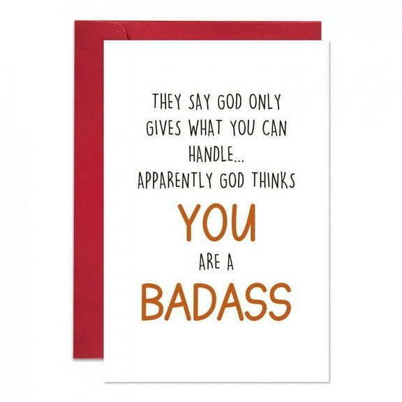 Inspirational Greeting Card - "You Are a Badass" - Blank Inside with Envelope - Perfect for Encouragement