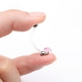 thumbnail image 4 of BM25 Sparkle Heart Gem Dangle Bio-Flex Pregnancy Belly Button Ring-Pink, 4 of 5