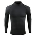thumbnail image 1 of Styesk Mens Shirts Men's Splice Exercise Close-fitting High Resilience Round Neck Long Sleeved, 1 of 2