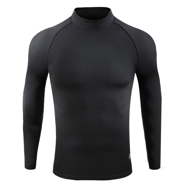 Styesk Mens Shirts Men's Splice Exercise Close-fitting High Resilience Round Neck Long Sleeved