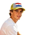 thumbnail image 4 of Win s Way Brazil Style Soccer Baseball Cap Unisex Washed Distressed Dad Hat 3D Embroidered Floral Patch Trucker Hat Outdoor Sports Sun Hat, 4 of 4
