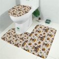 thumbnail image 2 of Beige Highland Cow Sunflower Basket Pattern Bathroom Rugs Sets 3 Piece,Toilet Cover Set,Absorbent Non Slip Bathroom Mats Sets with U-Shaped Contour Rug Toilet Rug Set, 2 of 5