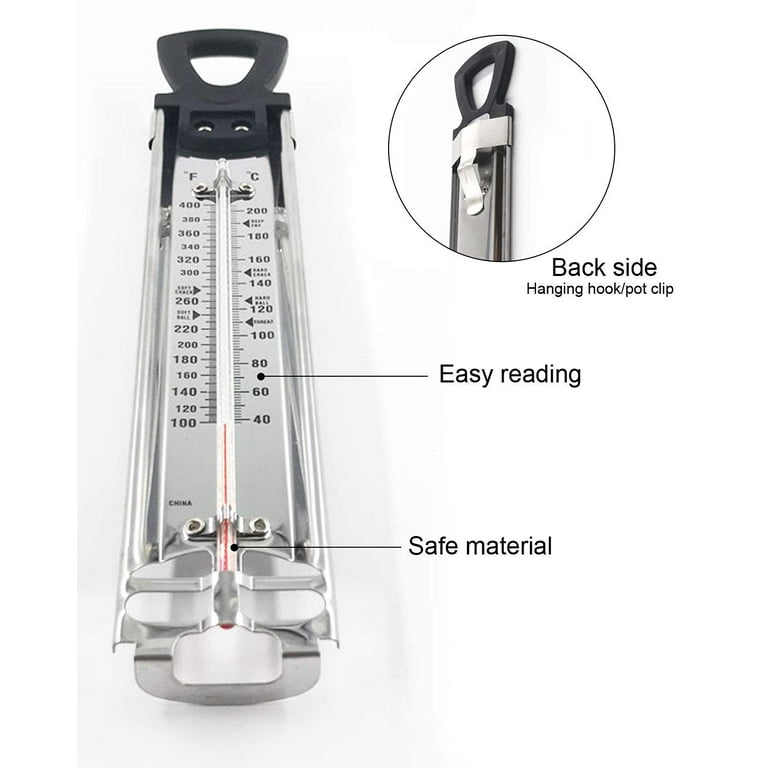  Candy Thermometer with Pot Clip Deep Fry Thermometer