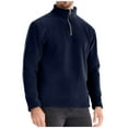 thumbnail image 5 of hotojiny Men's Quarter Zip up Pullover Winter Warm Long Sleeve Fleece Lined Sweatshirt Sherpa Thermal Sports Golf Shirt, 5 of 6