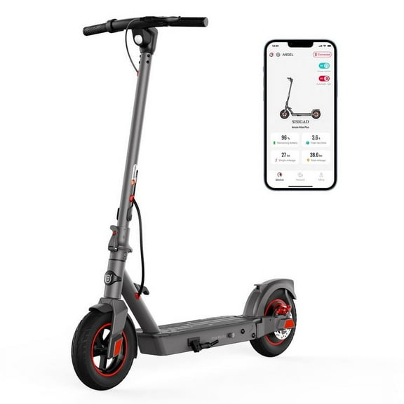 SISIGAD 10" Tires Electric Scooter Adults, 500W Motor, 20 Mph Top Speed, 26 Miles Range, Portable Folding Commuting Electric Scooter with Shock Absorption and App Control