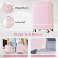 thumbnail image 4 of 3-Piece Hardshell Luggage Set with TSA Lock, 20"+24" Spinner Suitcase & Cosmetic Case, Lightweight ABS Expandable Travel Luggage, 360° Wheels for Business/Vacation, Light Pink, 4 of 8