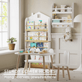 thumbnail image 3 of STAROUS 2-Tier Hanging Bookshelves for Wall Decor and Storage Floating Nursery Book Shelves with Hooks, Wall Mounted Baby Book Shelf, 3 of 6