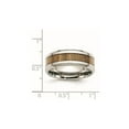 thumbnail image 3 of Mens Stainless Steel Koa Wood Inlay Polished Wedding Band Ring (8mm) for Men, 3 of 6