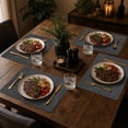 thumbnail image 3 of Lifestance Faux Leather Placemats Set of 6, Waterproof Heat Resistant Non Slip Dining Table Mats, 17x12 inch Rectangle Black, Indoor Outdoor Use, 3 of 10