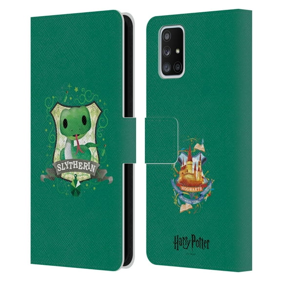 Head Case Designs Officially Licensed Harry Potter Deathly Hallows II Slytherin Leather Book Wallet Case Cover Compatible with Samsung Galaxy A51 5G (2020)