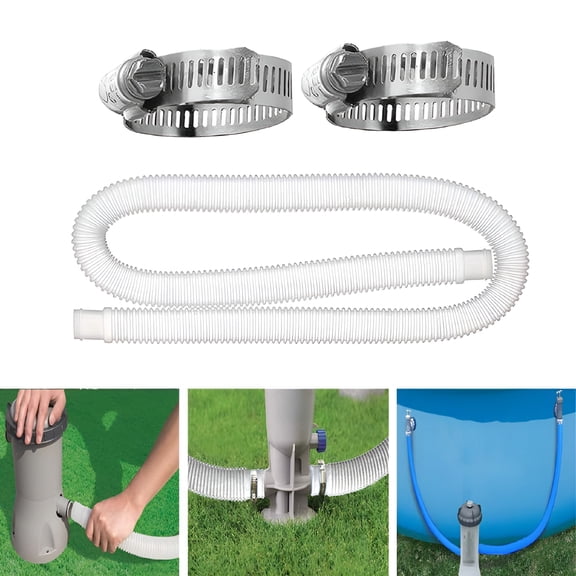 HIBIBUD 2026 New Set of 3 Swimming Pool Replacement Hose,59" Long Hose for Above Ground Pools,Filter Pump Hose 1.25" Diameter for Pump Models (330 Gph,530 Gph,1,000 Gph)