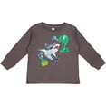 thumbnail image 3 of Inktastic Second Birthday Shark with Cake Boys or Girls Long Sleeve Toddler T-Shirt, 3 of 5