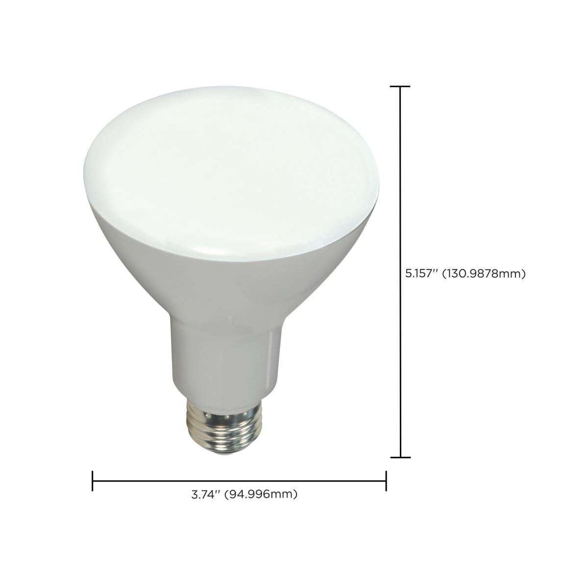 Satco S9621-9.5 Watt BR30 LED Soft White Light Bulbs - 105 Degree Beam Angle - 3000K - Medium Base - 120 Volt - Dimmable - 750 Lumens - 6 Pack