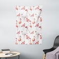 thumbnail image 1 of Flamingo Tapestry, Exotic Birds Pattern with Hand Drawn Elements Hawaiian Fauna Design, Wall Hanging for Bedroom Living Room Dorm Decor, 40W X 60L Inches, Pale Pink Coral and White, by Ambesonne, 1 of 2