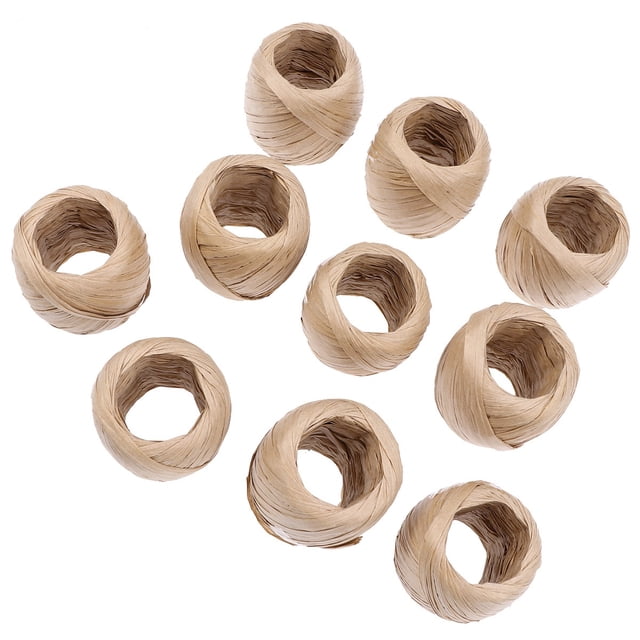 MasteelfCA 10pcs Roll Natural Raffia Straw String for DIY Crafts Gift Packaging Artworks (Coffee)