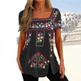 thumbnail image 2 of DPTALR T-Shirt à Manches Courtes Imprimé Femme Summer Button Tops, 2 of 8