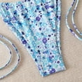 thumbnail image 4 of Women's Triangle Bikini Set Halter String Two Piece Swimsuit Brazillian Bathing Suit Cheeky Cute Swimwear (Blue,M), 4 of 7