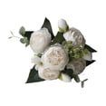 thumbnail image 3 of Ramo de boda artificial, rosas artificiales, flores de , accesorios para fotos, flores artificiales para decoración de bodas, fiestas en el jardín Blanco, 3 of 8