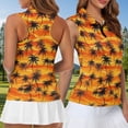 thumbnail image 3 of Uorisanigo Hawaiian Palm Tree Matching Couple Outfits Mens Golf Shirts Size XL Short Sleeve Casual Workout Cool Collared Tops and Women's Sleeveless Golf Top Quick Dry Athletic Golf Wear, 3 of 8