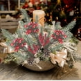 thumbnail image 2 of Christmas Berries Red Stems Evergreen Pine Branches Xmas Picks Spray Artificial Pine Cones Holly Stem Craft DIY Xmas Garland Wreath Ornaments (C), 2 of 6