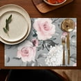 thumbnail image 5 of Botanical Garden Table Mats with Blooming Peony Rose and Butterfly Design, Set of 4 Flax Heat Resistant Wrinkle Free Placemats for Rustic Farmhouse Dining Table, 5 of 6