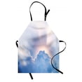 thumbnail image 1 of Sun Apron Sunbeam Behind Fluffy Clouds Sky Sunrise View Inspiratonal Spiritual Nature Photo, Unisex Kitchen Bib Apron with Adjustable Neck for Cooking Baking Gardening, Pale Blue White, by Ambesonne, 1 of 4