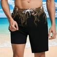 thumbnail image 2 of FRSASU Men's 2 in 1 Running Shorts with Liner Shorts Flames Graphic Goth Boyfriend Workout Bottoms Brown, 2 of 6