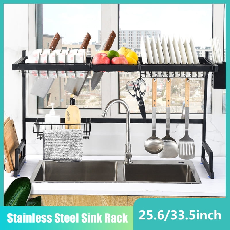 Over Sink Kitchen Rack, Stainless Steel Over Sink Dish Shelf Drain Rack