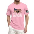 thumbnail image 2 of Hogleaql 250th Anniversary Tops, Men's Crew Neck American Flag Print Short Sleeve T-Shirt Patriotic Dressy Independence Day Themed Loose Fit Tshirt Pink 2XL, 2 of 6