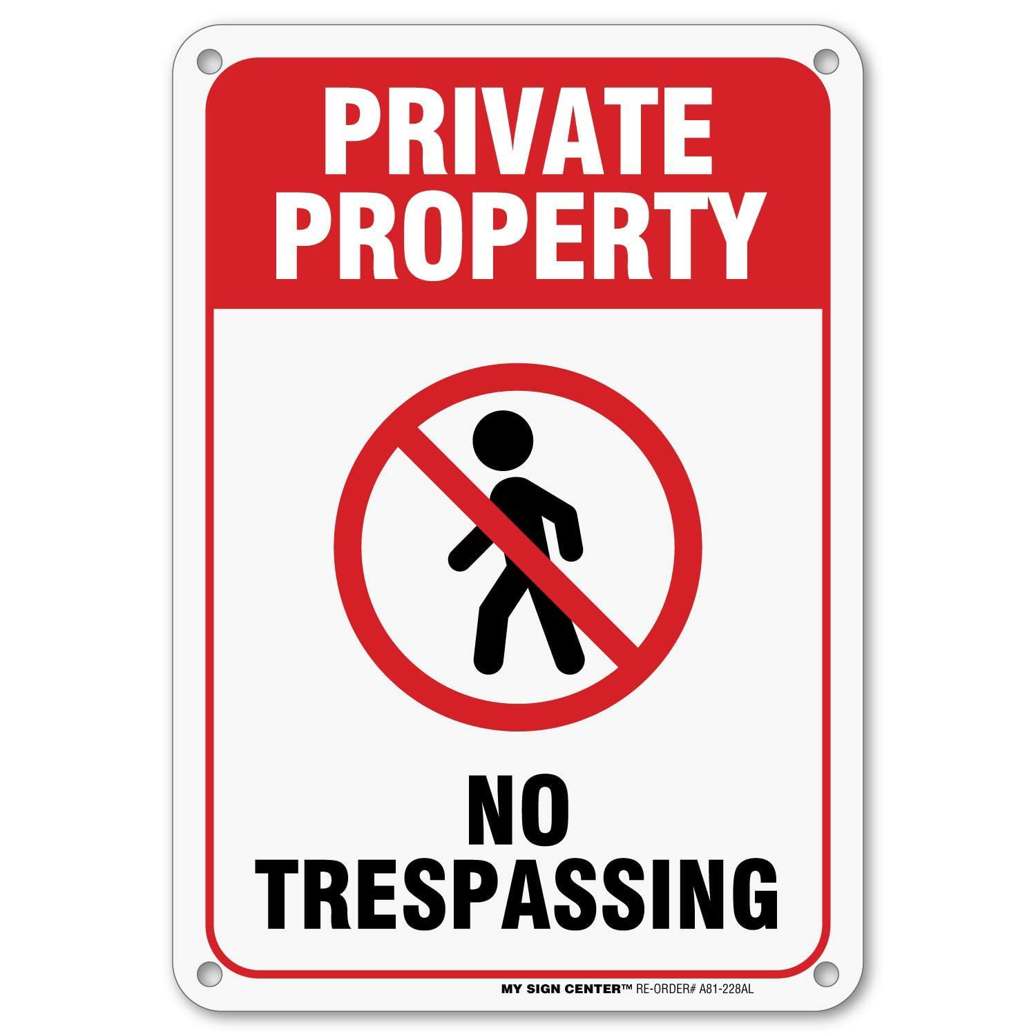 Private Property No Trespassing Sign, Outdoor RustFree