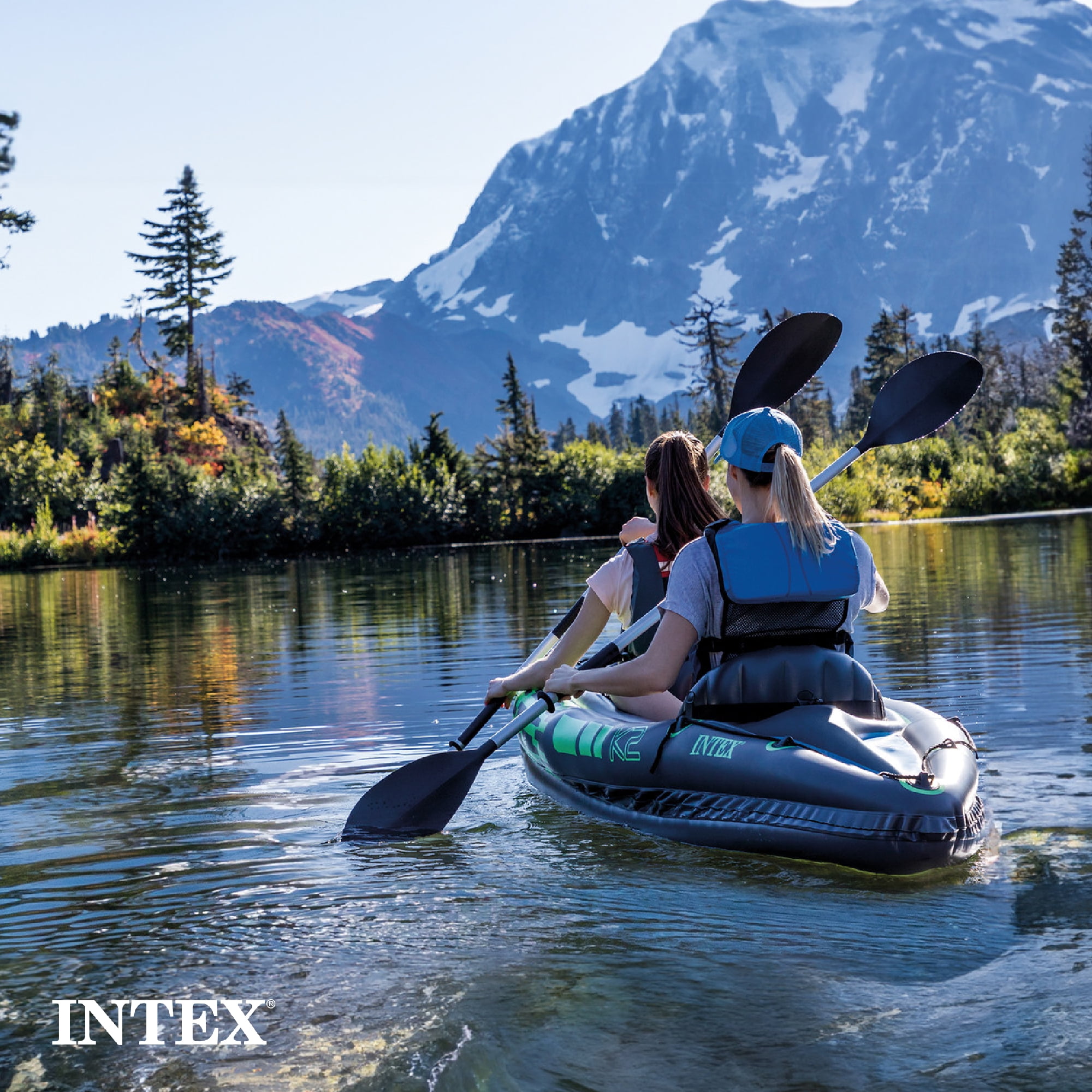 Intex Challenger K2 2-Person Inflatable Kayak and Accessory Kit Oars & Pump