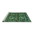 thumbnail image 2 of Ahgly Company Machine Washable Indoor Rectangle Medallion Turquoise Blue French Area Rugs, 4' x 6', 2 of 4