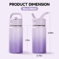 thumbnail image 6 of Fijinhom 12oz Kids Water Bottle with Straw, Stainless Steel, BPA-Free, Leak-Proof, Vacuum Insulated for School or Travel, Gradient Purple, 6 of 8