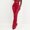 Red*, variant on OSOLU Women's Leather Pants High Waist Solid Color Pu Shiny Flared Trousers Slim Fit Bottoms Elegant Casual Trousers