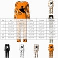 thumbnail image 4 of Family Matching Pajamas Halloween Pumpkin Print Long Sleeve Crewneck Tops and Pant Set for Men/Women/Kids/Baby Satin 2 Pcs Sleepwear- Woman, 4 of 7