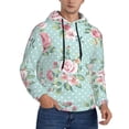 thumbnail image 2 of Naloa Vintage Floral Men's Casual Hooded Collar Drawstring Hoodies Pullover Sweatshirts Casual Long Sleeve Shirts-XX-Large, 2 of 7